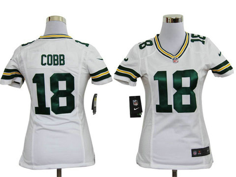 Nike game nfl Women Jerseys green bay packers 18 cobb White
